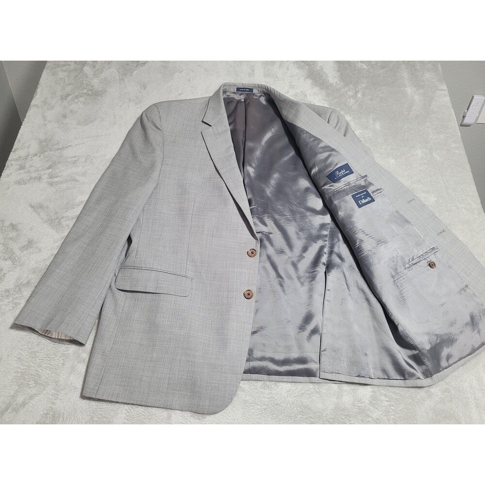 Ralph Ralph Lauren Suit Jacket Mens 48R Gray Check Wool Two Button Dillard's